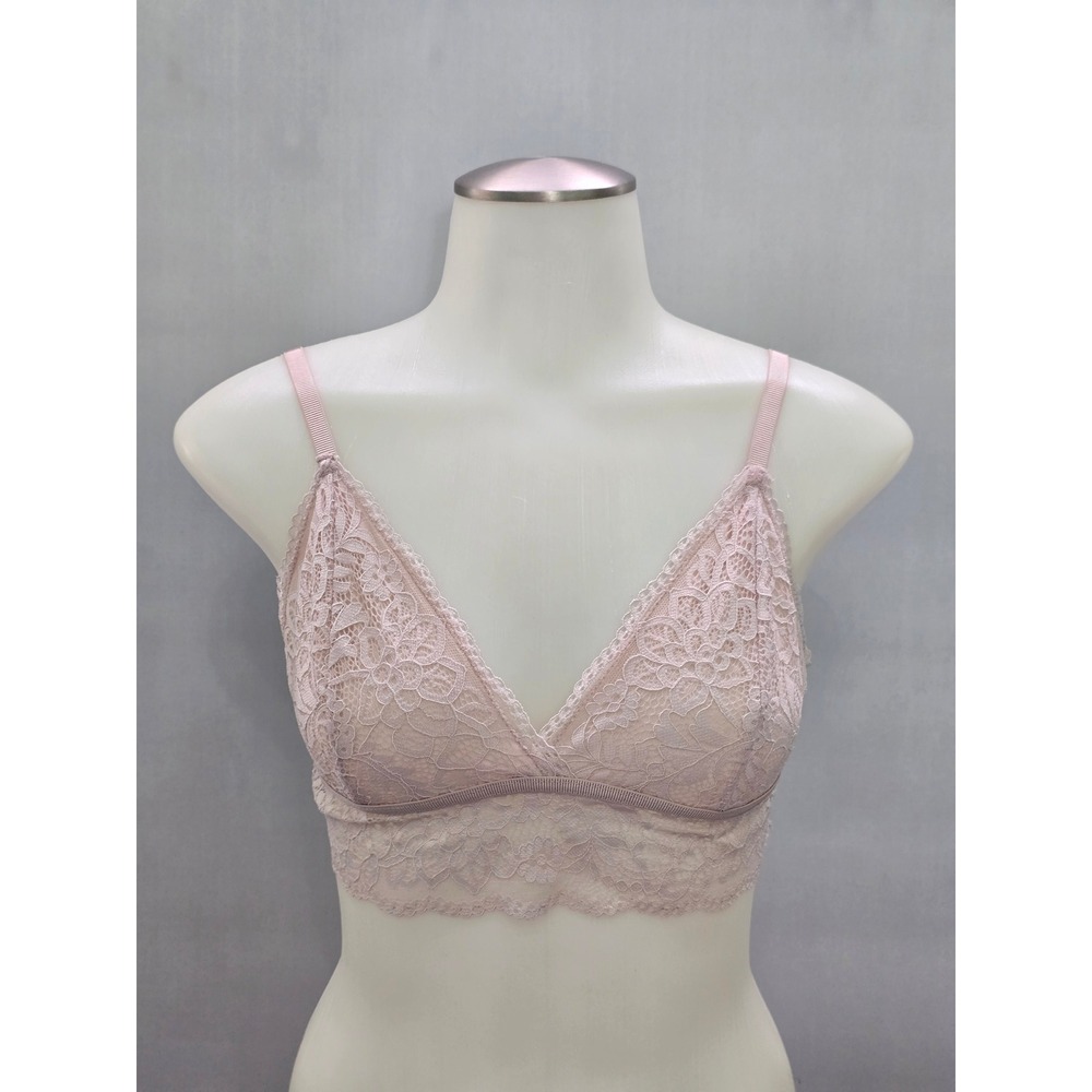 Adrienne Vittadini Pink Romantic Boudoir Bridal Cottage Lingerie Lace Bralette L